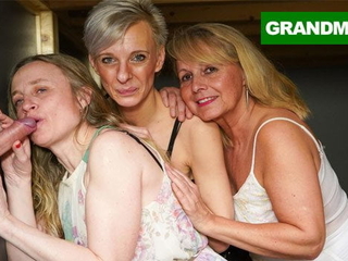 Triple Light-haired Granny Orgy