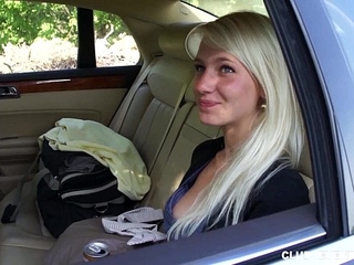 Hot blonde teen gives BJ for a ride