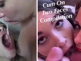 Spunk on Two Girls: Facial cumshot