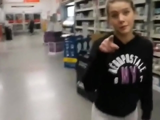 Stranger gal sucks my dick in Walmart