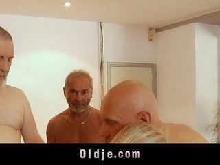 Seven grandpas gang bangs teeny blonde