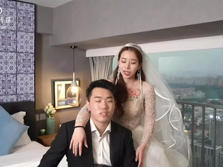 Horny bride down sexy bridal raiment